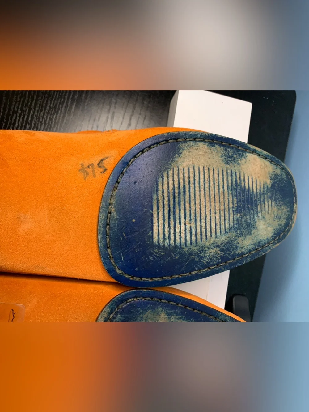 Sutor Mantellassi Suede Driving Loafers in Orange